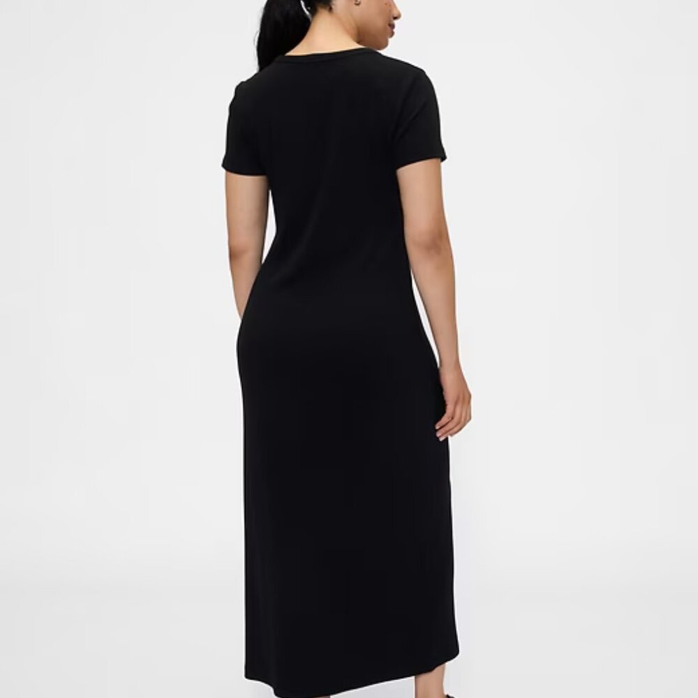 GAP Black Ribbed Maxi Dress/NWT/L - Picture 5 of 14